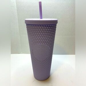 STARBUCKS /2021‎ Icy Lavender purple matte studded 24 OZ Venti Tumbler /New